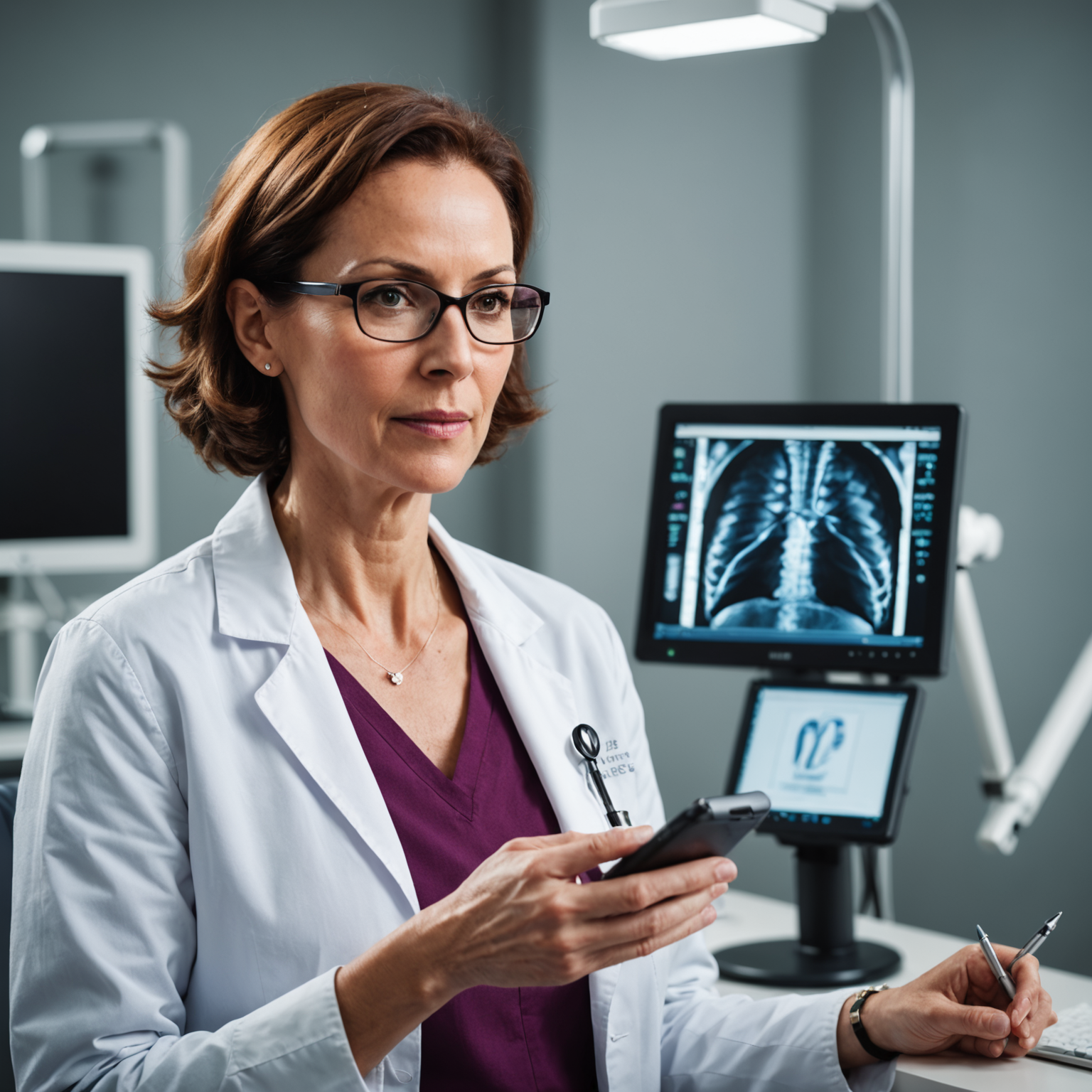 Healthcare professionals discussing breast cancer care