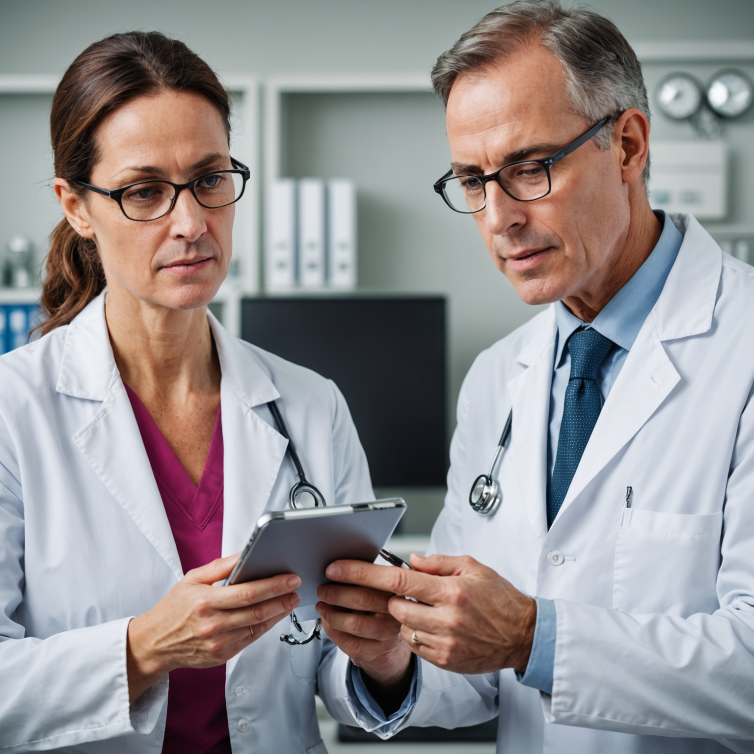 Healthcare professionals discussing breast cancer care