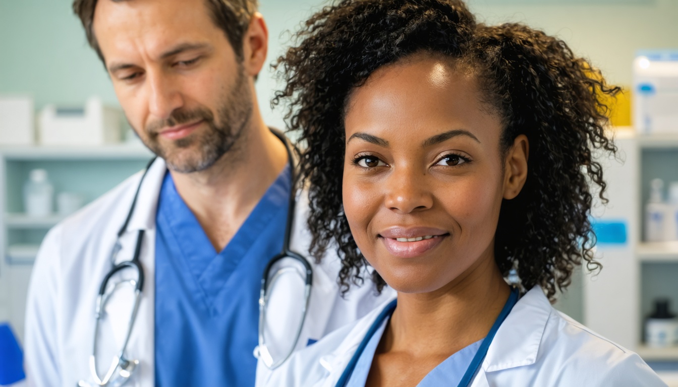 Healthcare professionals discussing breast cancer care