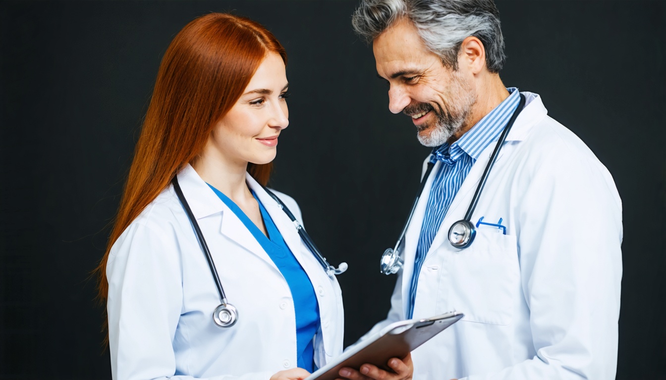 Healthcare professionals discussing breast cancer care